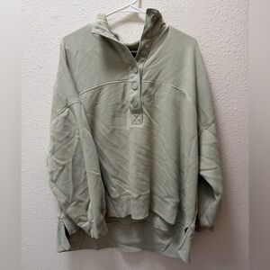 American Eagle Outfitters Sage Button-Front Mock Neck Sweater